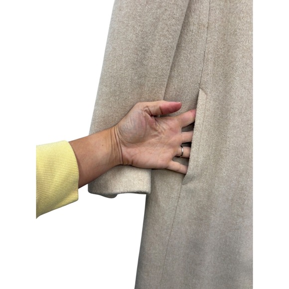 Ms Freddi Vintage 70s Women's Beige Wool Blend Retro Trench Coat USA XL - Picture 8 of 10
